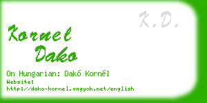 kornel dako business card