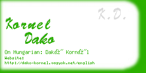 kornel dako business card